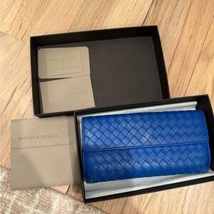 Bottega Veneta Royal Blue Intrecciato Wallet